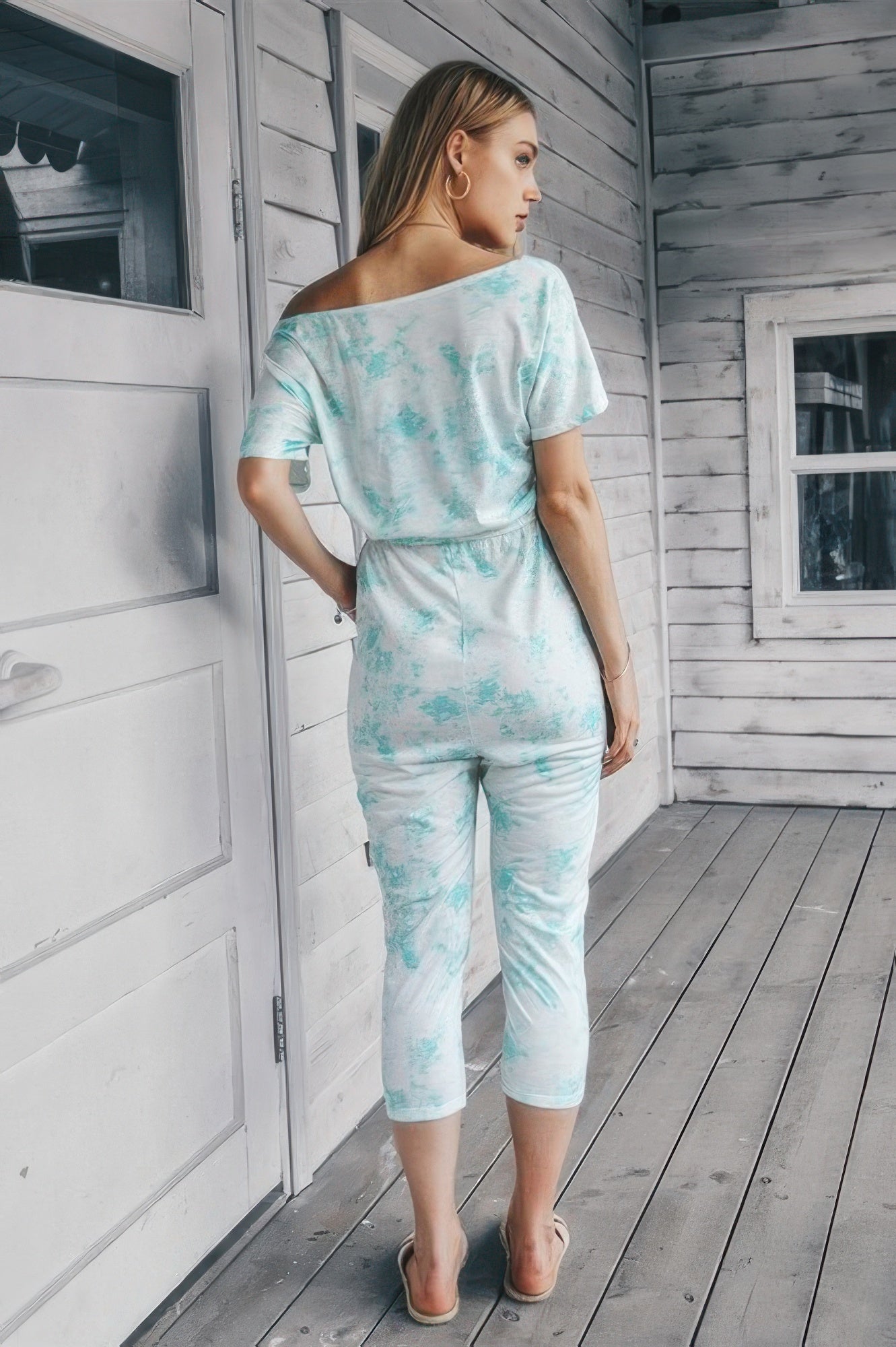Tie Dye One Shoulder Drawstring Fit Jumpsuit - All Season Fashion