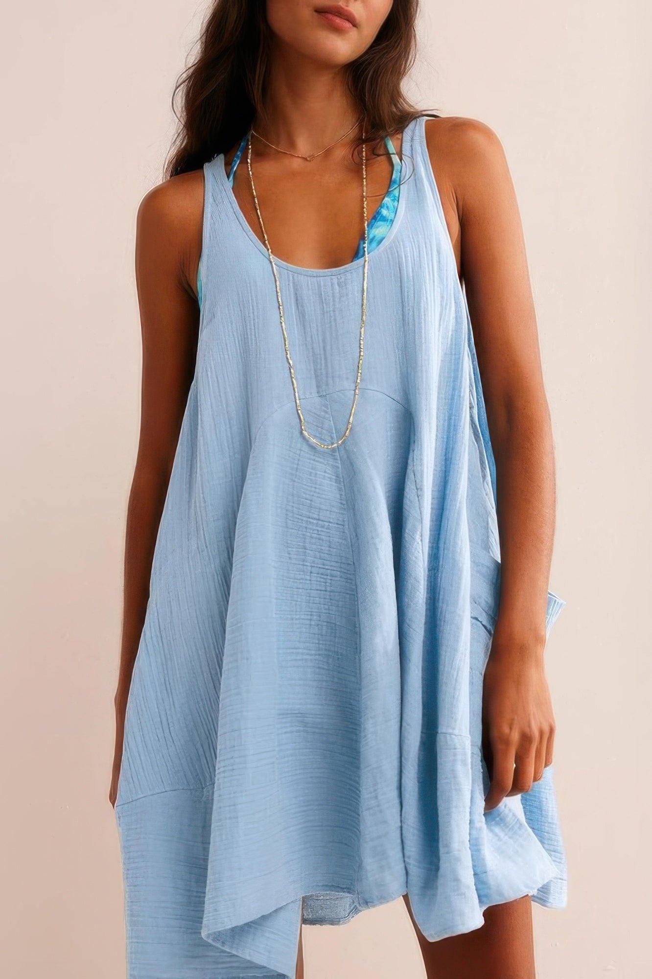 U Neck Backless Sleeveless Mini Pocket Dress - All Season Fashion