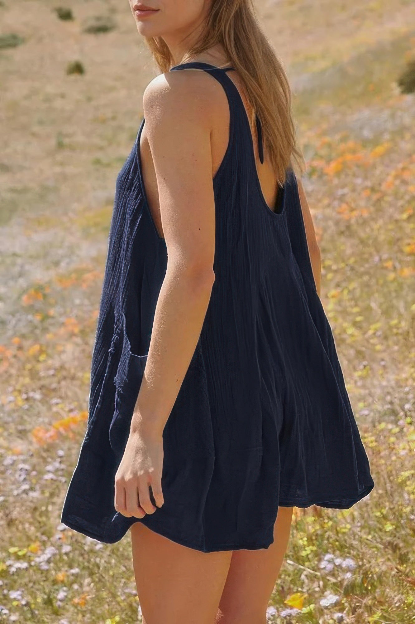 U Neck Backless Sleeveless Mini Pocket Dress - All Season Fashion