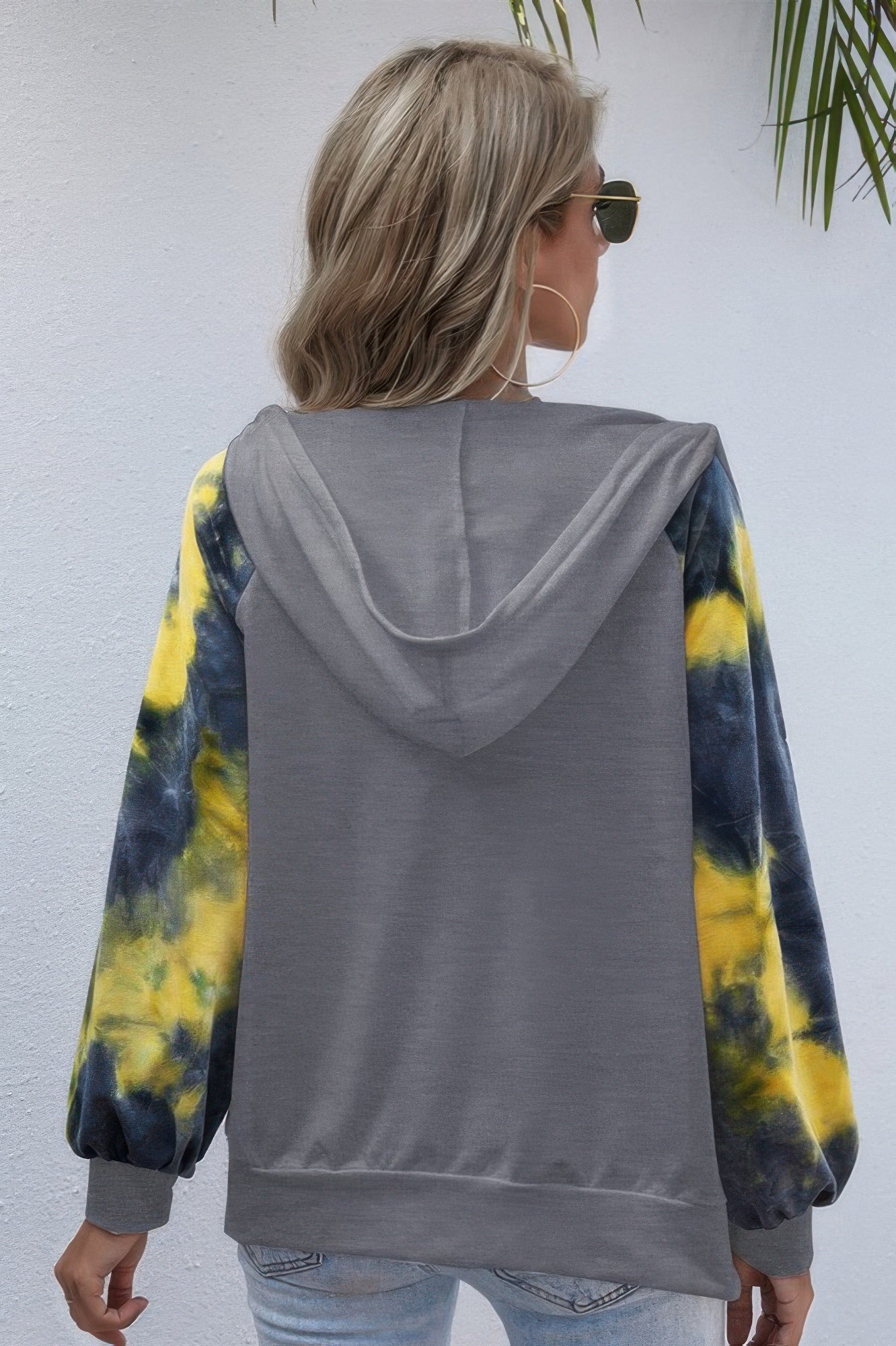 Tie Dye Full Zip Front Open Loose Hoodie - All Season Fashion