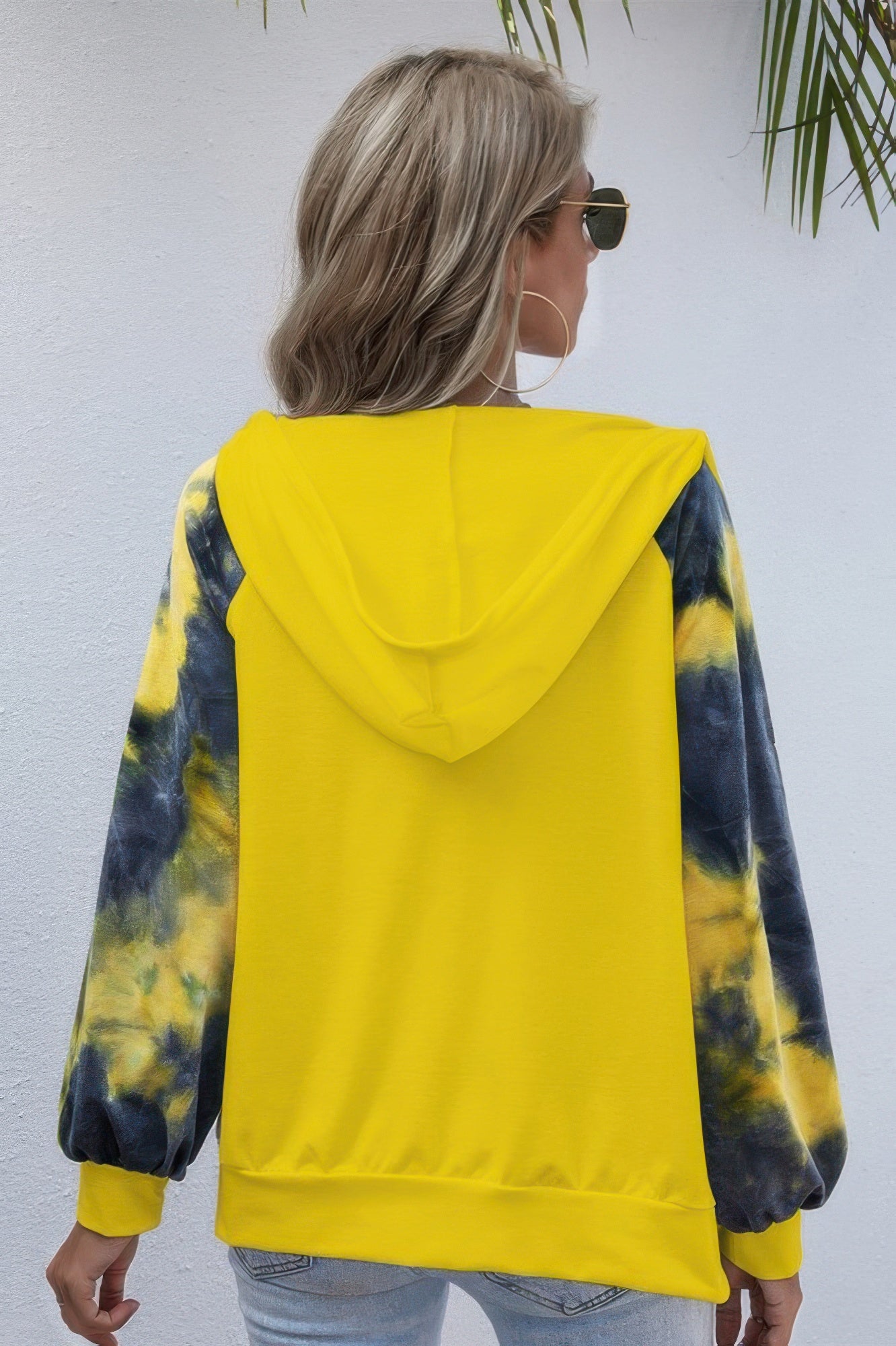 Tie Dye Full Zip Front Open Loose Hoodie - All Season Fashion
