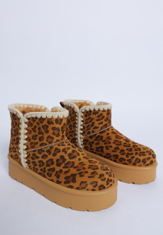 Rochas Leopard Print Snow Boots
