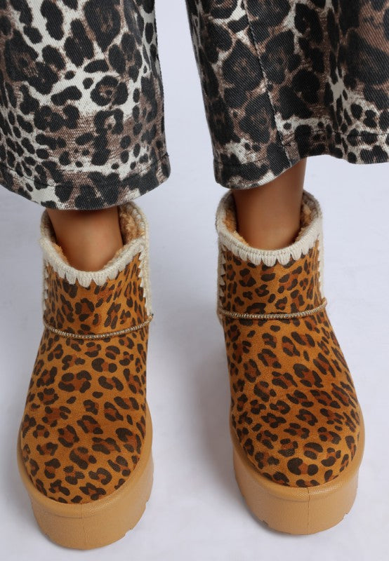 Rochas Leopard Print Snow Boots