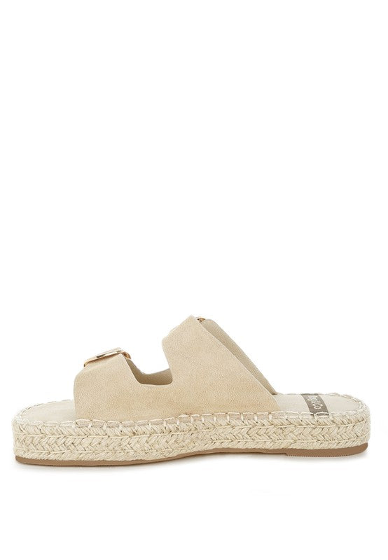 Kuopa Genuine Soft Leather Espadrille Flatform