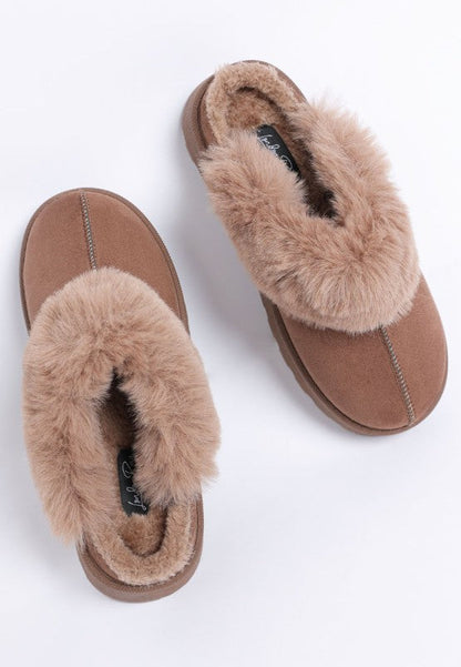 Portho Faux Fur Slip Ons