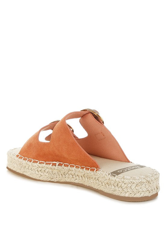 Kuopa Genuine Soft Leather Espadrille Flatform