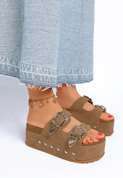 Zaphod Faux Leather Flatform Slip Ons