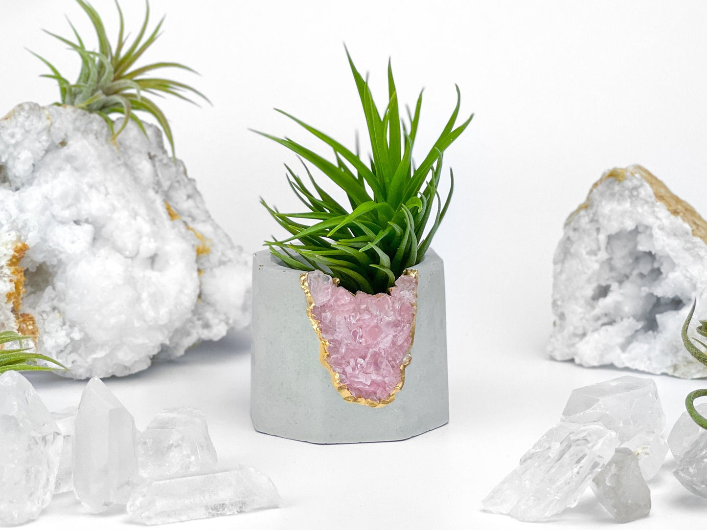 ROSE QUARTZ CANDLE HOLDER