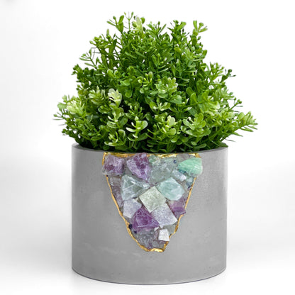 6" FLUORITE GEODE PLANTER