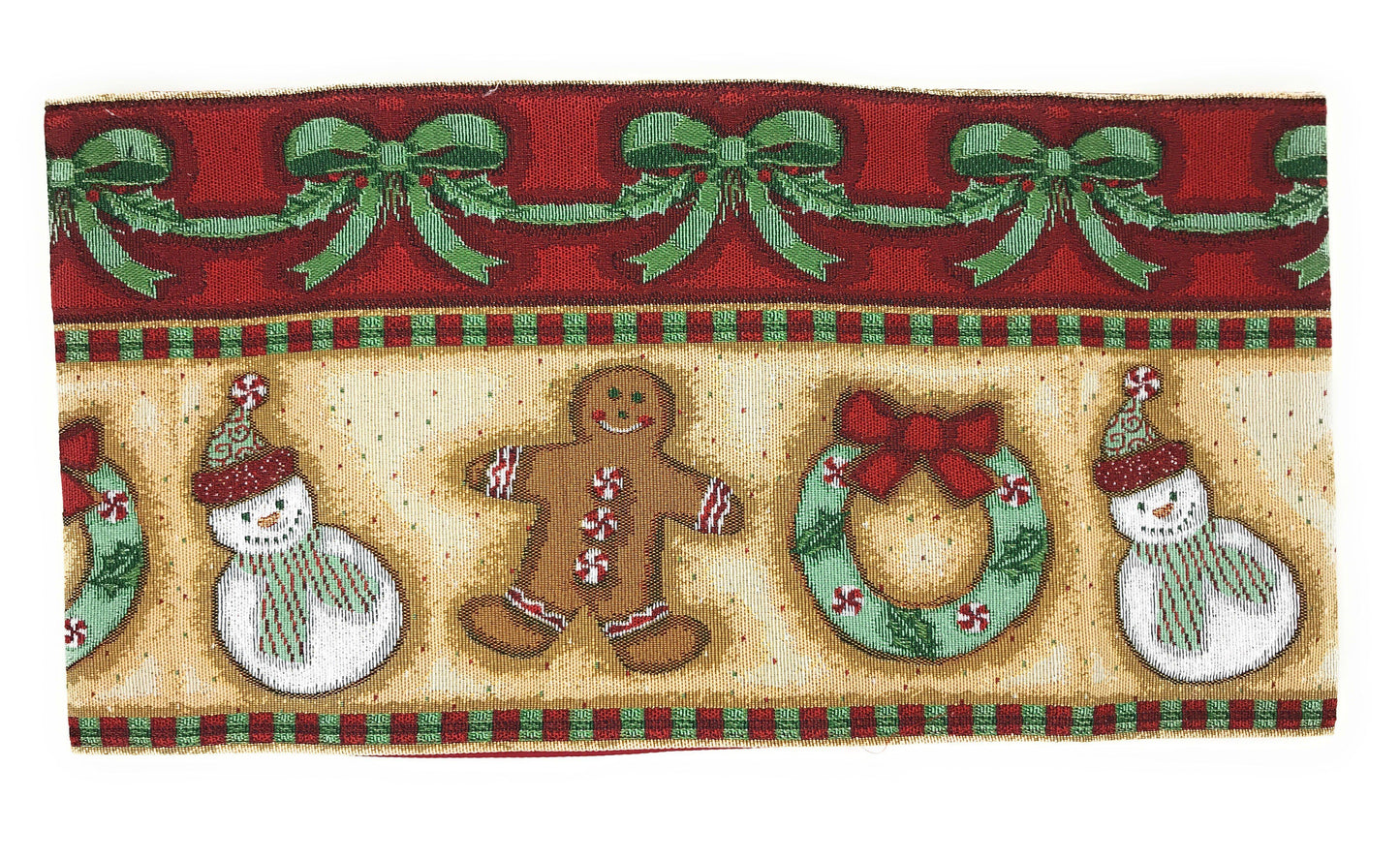 DaDa Bedding Set of 8 Pieces Gingerbread Sweets Holiday Table Tapestry - 4 Placemats, 2 Table Runners, 2 Throw Pillow Covers (12917)